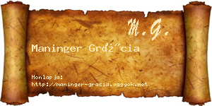 Maninger Grácia névjegykártya